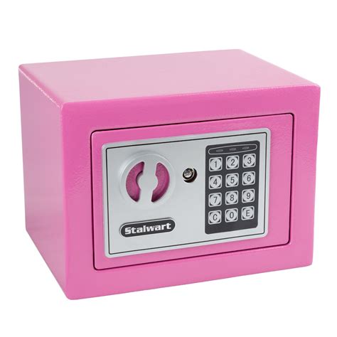 pink small metal lock box|pink safe box.